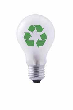灯泡灯绿色回收标志