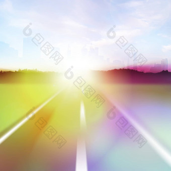 色彩斑斓的高速公路耀斑