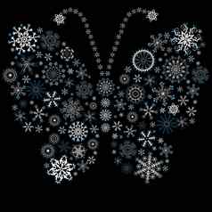 圣诞节snowflake-butterfly