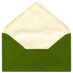 绿色信封孤立的