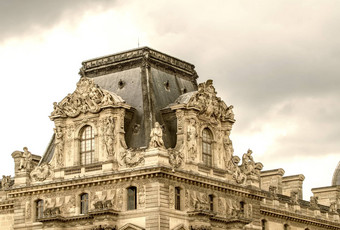 巴黎7月视图<strong>罗浮宫</strong>博物馆复杂的<strong>罗浮宫</strong>小家
