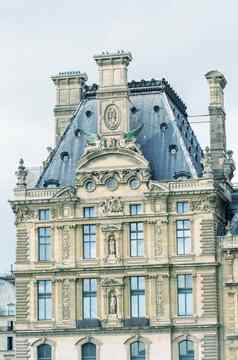 巴黎7月视图罗浮宫博物馆复杂的罗浮宫小家