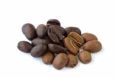 黑色的棕色（的）咖啡豆子