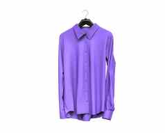 紫色的长袖衬衫孤立的白色背景