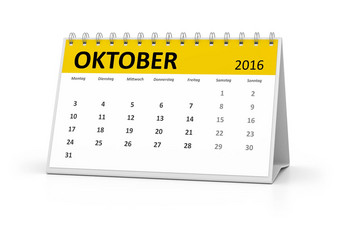 德国语言表格日历10月