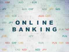 钱概念在线银行数字纸背景