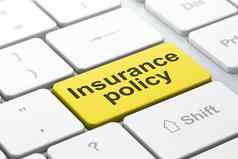 保险概念保险政策电脑键盘背景