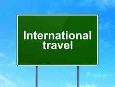 旅游概念国际旅行路标志背景