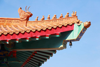 传统的中国人寺庙泰国装饰神话野兽