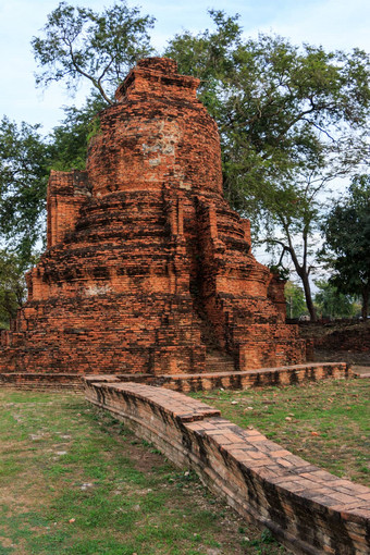 美丽的古老的寺庙破碎的佛佛塔什么phra斯里兰卡桑佩特大城府泰国phra那空大城府