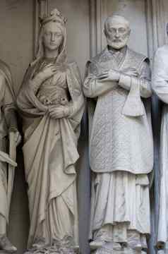 雕像圣南门户网站玛丽指教堂维也纳