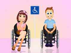 夫妇轮椅