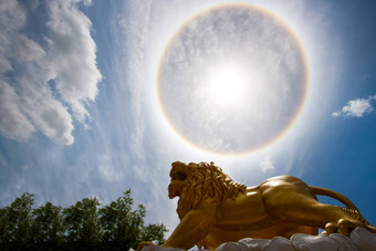 太阳圆形彩虹太阳你好