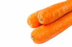 特写镜头橙色胡萝卜蔬菜白色背景