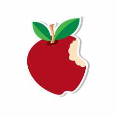 苹果贴纸红色的插图