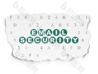 保护概念电子邮件安全撕裂纸背景