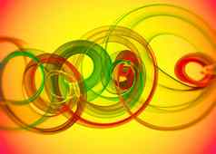 假期玻璃透明的彩虹弯曲的螺旋sircles黄色的橙色摘要背景水平插图