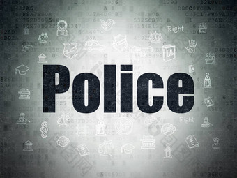 法律概念警察数字数据纸背景