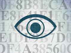 保护概念眼睛数字数据纸背景