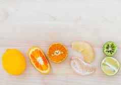 混合柑橘类水果橙子柠檬石灰木使用