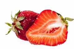 水果红色的减少草莓孤立的白色背景