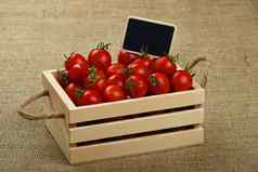 红色的西红柿盒子价格标志帆布