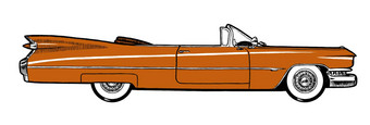 橙色经典复古的车孤立的白色背景