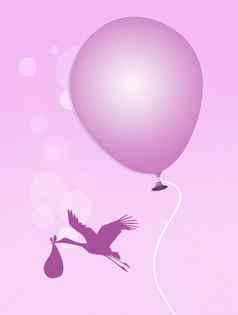 粉红色的气球婴儿女孩