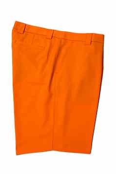 短裤子橙色男人。女人