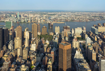 纽约城市曼哈顿街空中视图摩天大楼