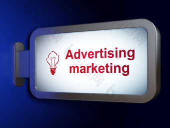业务概念广告市场营销光灯泡广告牌背景