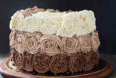 生日蛋糕装饰巧克力奶油玫瑰