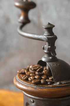咖啡机咖啡豆子垂直