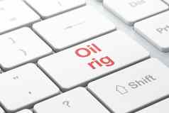 行业概念石油钻井平台电脑键盘背景