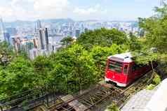 在香港香港峰有轨电车城市视图