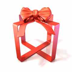 节日礼物丝带弓盒子形状的