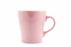 粉红色的杯子孤立的白色背景