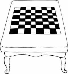 概述了国际象棋表格短腿