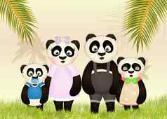 熊猫家庭森林