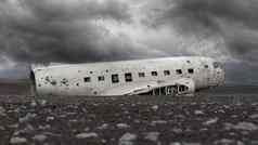 被遗弃的沉船军事飞机南部冰岛