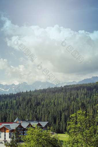 客人房子传统的山风格山土地