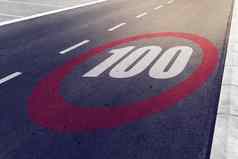 kmph英里每小时开车速度限制标志高速公路