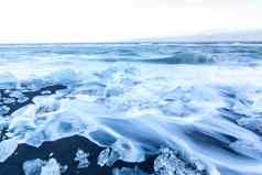冰山海滩冰岛