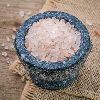 喜玛拉雅粉红色的盐砂浆麻袋背景喜玛拉雅