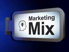 市场营销概念市场营销混合头灯泡广告牌背景