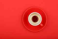 空表示咖啡杯飞碟红色的