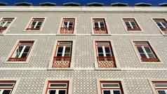 细节建筑葡萄牙语瓷砖红色的一点点