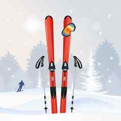 滑雪设备冬天