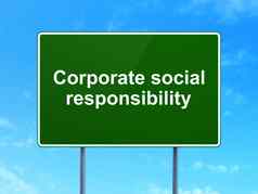 金融概念企业社会责任路标志背景