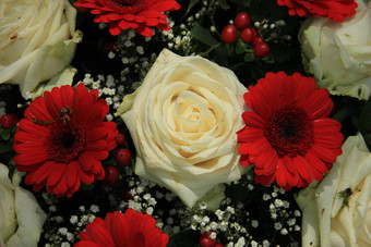 新娘花束红色的白色